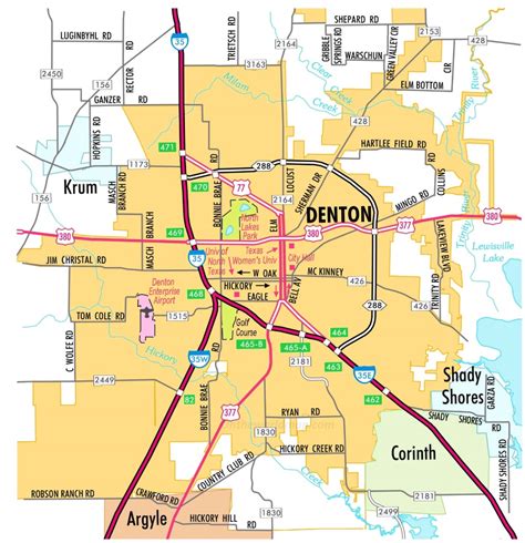 city of denton map|Denton Map .